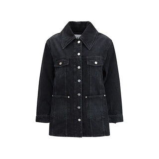 Ganni Black Cotton Denim Jacket