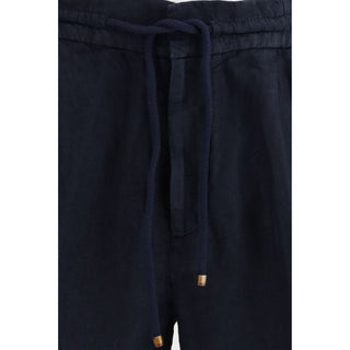 Brunello Cucinelli Blue Linen Bermuda Shorts