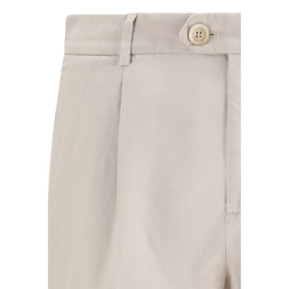 Brunello Cucinelli Cream Cotton Casual Pants
