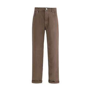 Brunello Cucinelli Brown Cotton Relaxed Fit Jeans