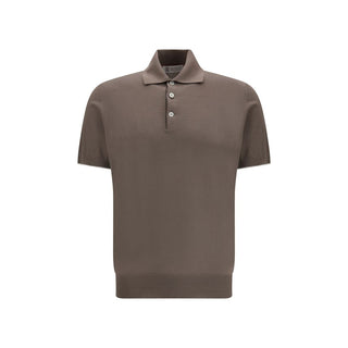 Brunello Cucinelli Brown Cotton Polo Shirt
