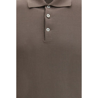 Brunello Cucinelli Brown Cotton Polo Shirt