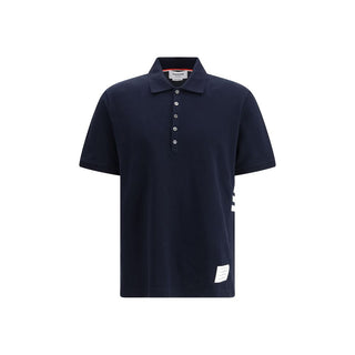 Thom Browne Blue Cotton Polo Shirt