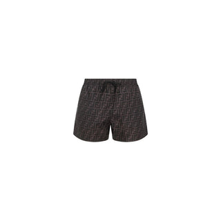 Fendi Gray Polyester Swim Shorts