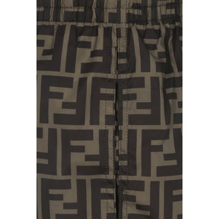 Fendi Brown Polyester Swim Shorts