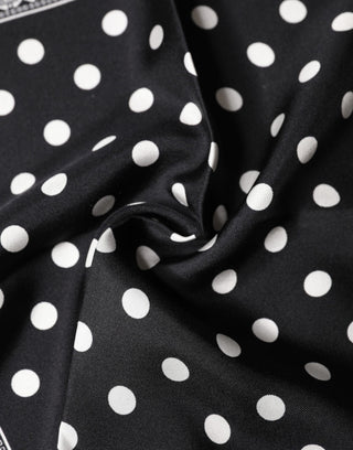 Dolce & Gabbana Black Polka Dot Square Handkerchief Scarf