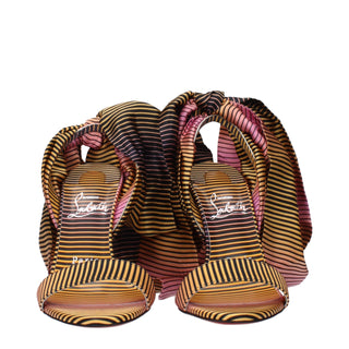 Christian Louboutin Multicolor Fabric Stiletto Heel Sandals
