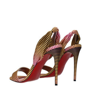 Christian Louboutin Multicolor Fabric Stiletto Heel Sandals