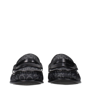 Dolce & Gabbana Black Fabric Slip-On Loafers