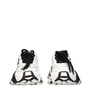 Dolce & Gabbana White Fabric Athletic Sneakers