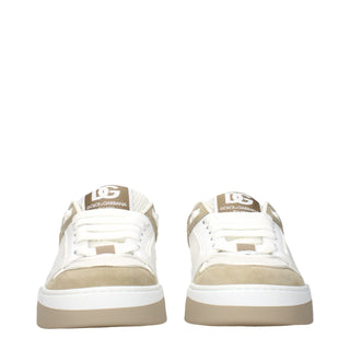 Dolce & Gabbana White Fabric Low Top Sneakers