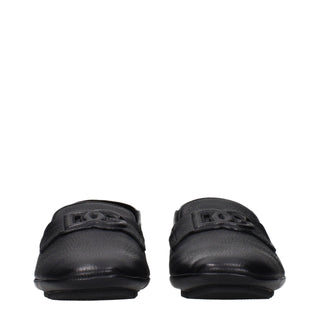 Dolce & Gabbana Black Leather Slip-On Loafers