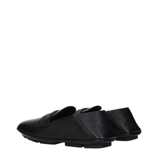 Dolce & Gabbana Black Leather Slip-On Loafers