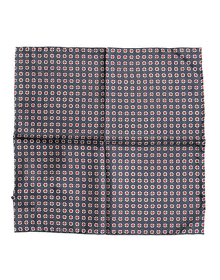 Dolce & Gabbana Blue Patterned Silk Square Handkerchief Scarf