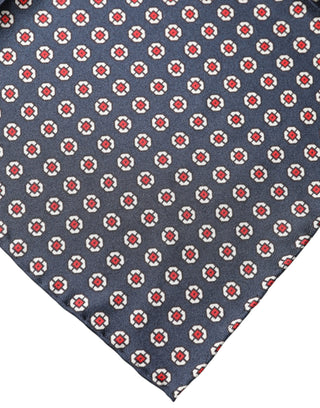 Dolce & Gabbana Blue Patterned Silk Square Handkerchief Scarf