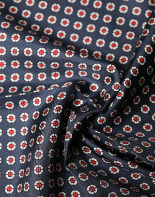 Dolce & Gabbana Blue Patterned Silk Square Handkerchief Scarf