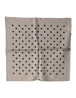 Dolce & Gabbana Brown Polka Dot Square Handkerchief Scarf