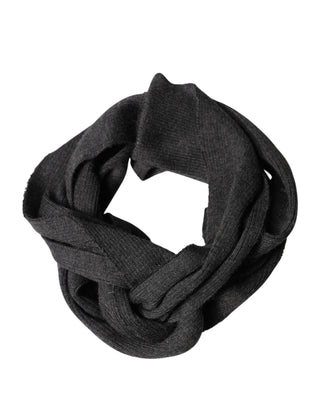 Dolce & Gabbana Black Cashmere Knit Neck Wrap Foulard Scarf
