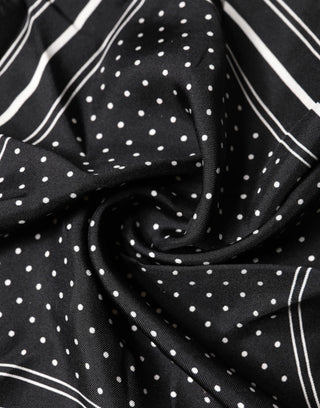 Dolce & Gabbana Scarf Black Poka Dot Men Square Handkerchief