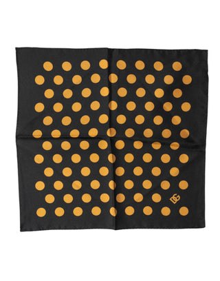 Dolce & Gabbana Black Polka Dot Square Handkerchief Scarf