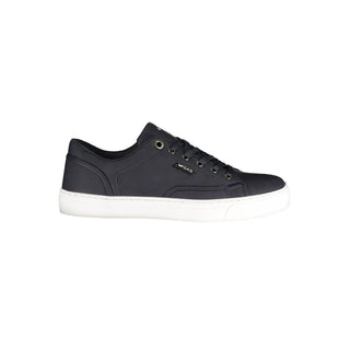 Gas Blue Polyurethane Men Sneaker