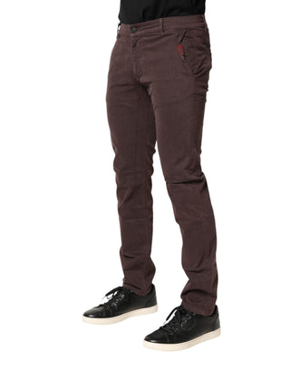 Daniele Alessandrini Brown Cotton Mid Waist Skinny Men Denim  Jeans