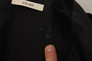 Celine Acetate Black High Waist Wrap Style Asymmetric Skirt