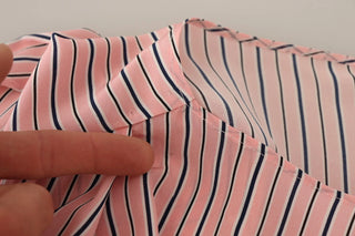 Ermanno Scervino Pink Stripes Long Sleeves Sheath Midi Dress