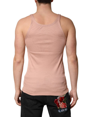 Dolce & Gabbana Pink Sleeveless Round Neck Tank Top  T-shirt