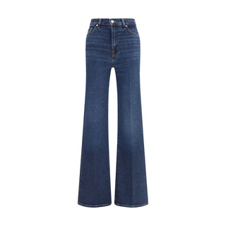 7FOR Blue Cotton Flared Jeans