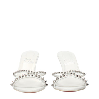 Christian Louboutin White Leather Stiletto Heel Sandals