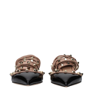 Valentino Garavani Black Leather Strap-On Sandals