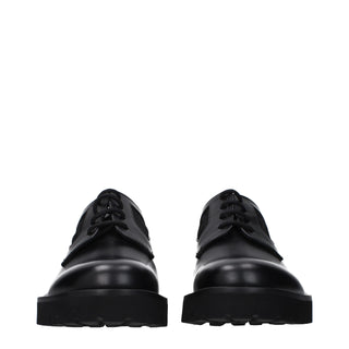 Valentino Garavani Black Leather Oxfords And Derbies