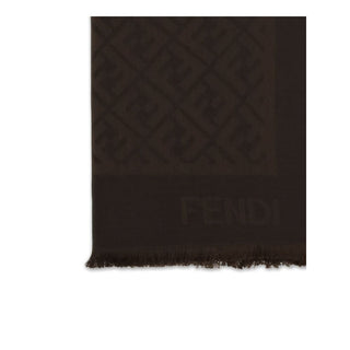 Fendi Brown Silk Scarf