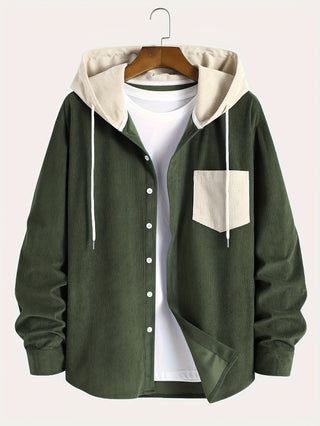 Men's Classic Hooded Button Down Jacket 