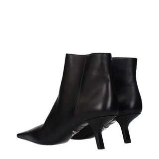Prada Black Leather Ankle Boots