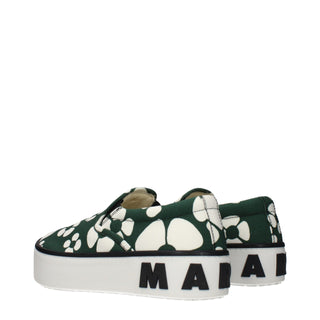 Marni Green Fabric Slip-On Loafers