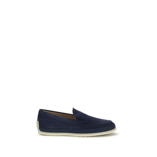 Tod's Blue Calf Leather Bos Taurus Slip-On Loafers