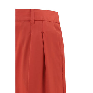 Loulou De Saison Red Fleece Wool Flared Pants