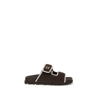 Miu Miu Brown Fabric Sandals