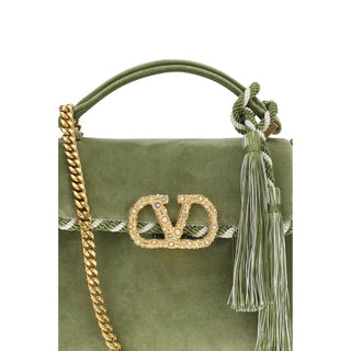 Valentino Garavani Green Calf Leather Bos Taurus Shoulder Bag