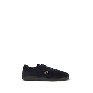 Prada Blue Calf Leather Bos Taurus Low Top Sneakers