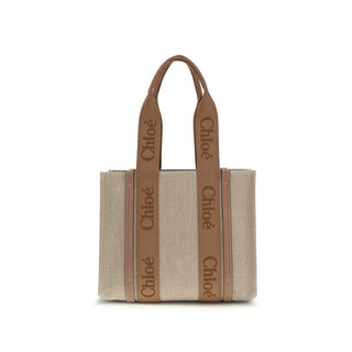 Chloé Beige Linen Shoulder Bag