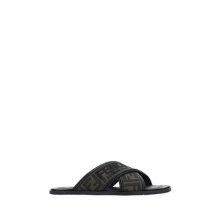 Fendi Black Rubber Slippers