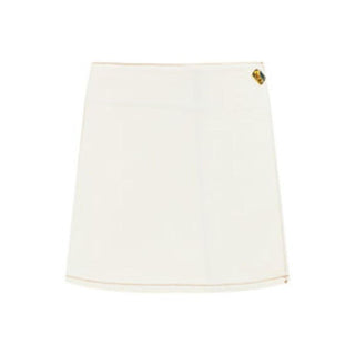 Ganni White Cotton Mini Skirt