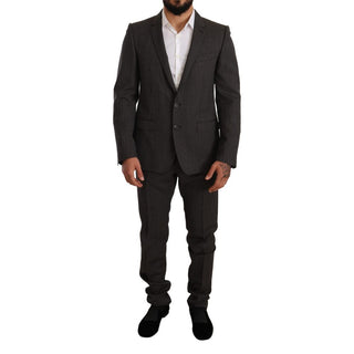 Dolce & Gabbana Black Virgin Wool Two-Piece Suit