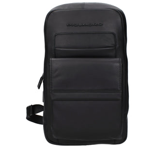 Piquadro Black Leather Backpack
