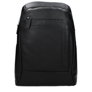 Piquadro Black Leather Backpack