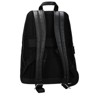 Piquadro Black Leather Backpack