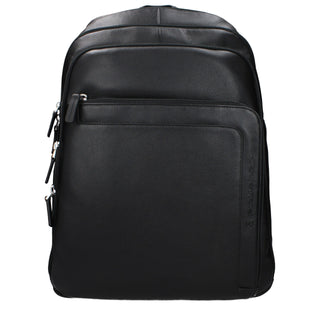 Piquadro Black Leather Backpack